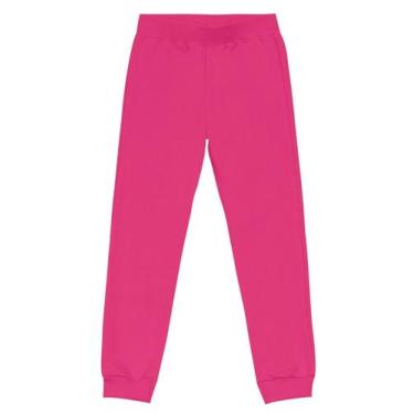 Imagem de Calça Jogger Básica Infantil Menina em Moletom Rosa - Brandili, 4