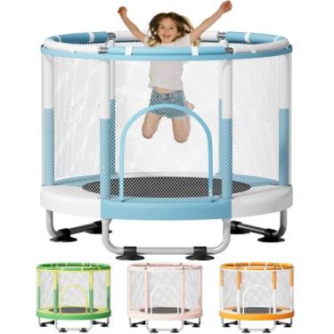 Imagem de Trampolim ZCMHAXJ 140 cm para crianças com rede de proteção, capacidad