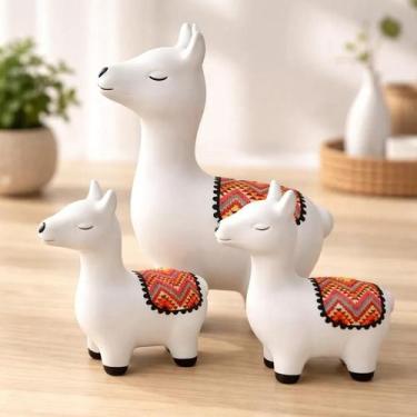 Imagem de Enfeite Decorativo Trio Lhama Mini - Miniatura 3 Peças MD 03 - Decore 