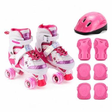 Imagem de Patins Quad 4 Rodas Infantil Lançamento da Sereia c/ Luz de Led em Tod