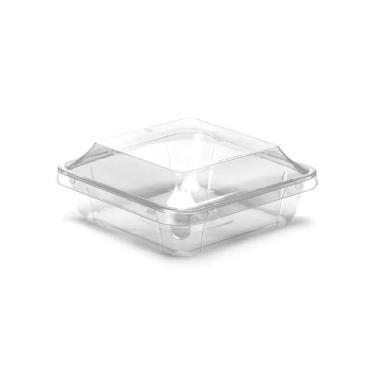Imagem de Bandeja Ideal 1500ML com Tampa PET Kit 50 Unidades Transparente Galvanotek