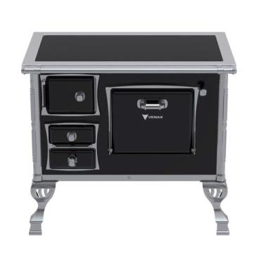 Imagem de Fogão a Lenha Venax GII N1 Premium Preto Chapa Vitrocerâmica, Preto, S