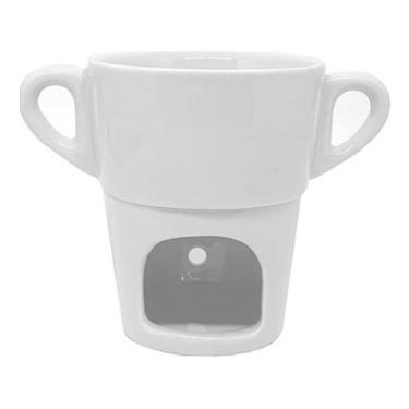 Imagem de Mini fondue de queijo chocolate porcelana branca linha prime - AME Dec