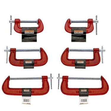 Imagem de Kit 2, 4 e 6 Polegadas Grampo Tipo C Marceneiro Leve Starfer