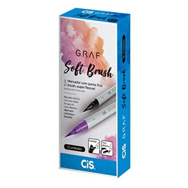 Imagem de Marcador Graf Soft Brush CIS, Preto, Caixa com 12 unidades