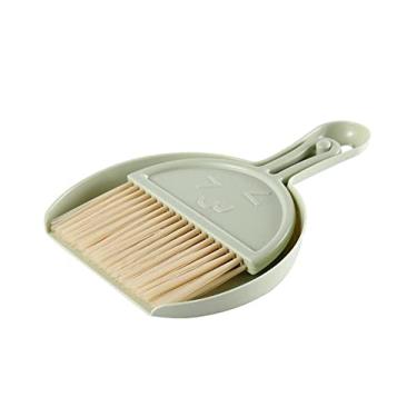 Imagem de Conjunto de vassoura e pá de lixo pequeno para casa, mini escova limpa com panelas de poeira linda escova de vassoura de mão com orifício para gancho, pequeno conjunto de escova de