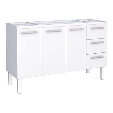 Imagem de Gabinete de Cozinha Para Pia 150 em Aço Vênus 3 Gavetas Branco - Cozimax