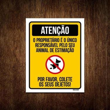 Imagem de Placa Sinalização - Por Favor Colete Dejetos De Cão 27X35