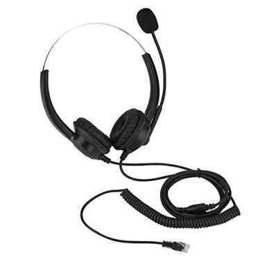 Imagem de Fones de ouvido Over-Ear com microfone para cancelamento de ruído, fone de ouvido estéreo com fio de 3,5 mm com microfone, protetores de ouvido rotativos de 360° para Skype, Call Center, escritório, videoconferência, laptop, PC (plugue de cristal)