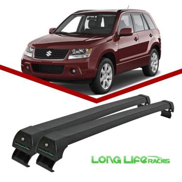 Imagem de Rack Teto Bagageiro Grand Vitara 2008 a 2016 (Com Longarina) Longlife Modelo Aluminio Preto