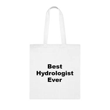Imagem de Bolsa Tote Hydrologist Best Hydrologist Ever Bag, presente para hidrólogo, presente para hidrólogo, bolsa de ombro hidrólogo, bolsas reutilizáveis para hidrólogo, ideia de de Natal, Branco