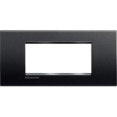 Imagem de BTicino Living Light LNA4803AC placa quadrada 3 interruptores, aço, cinza, LNA4803AR