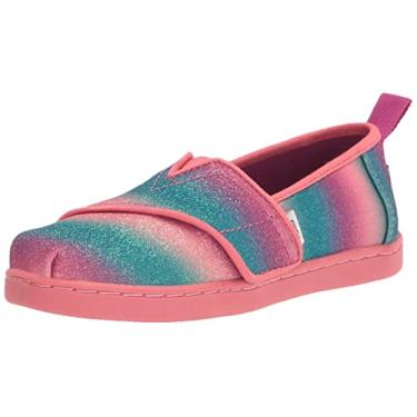 Imagem de TOMS Sapatilhas infantis Alpargata Glitter Slip On Casual - Multi, rosa, 17