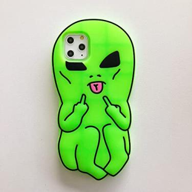 Imagem de Estojo 3D Fashion Alien para iPhone 11 12 13 Pro Max Mini 7 8 Plus XR X XS MAX Trend Creative Luxury INS Capa Original, verde, para iPhone 12 Pro