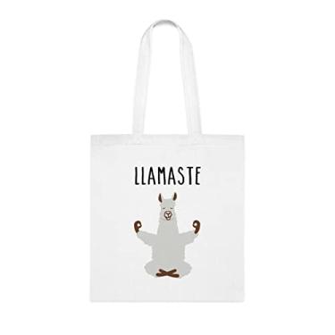Imagem de Llamaste, Llamaste Tote Gift, Llamaste, Bolsa de Ombro Llamaste, Sacos Reutilizáveis Llamaste, Cesta de Aniversário de Natal, Ideia de Presente Para Ela, Presente Para Ele, Bolsa Feminina, Branco