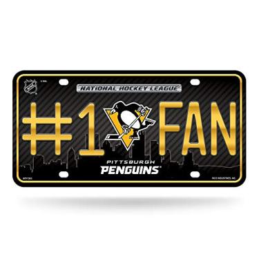 Imagem de Rico Industries NHL Hockey Pittsburgh Penguins #1 Fan Metal Auto Tag 15 x 29 cm