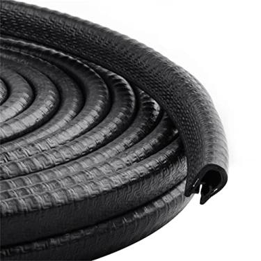 Imagem de Protetores de borda da porta do carro CloudBuyer 10 m, ajuste universal, bordas em formato de U, proteção da borda da porta do carro, borda da porta de proteção do carro serve para a maioria dos carros pretos (sem necessidade de cola)