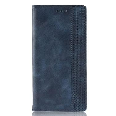 Imagem de zhouye Capa para Sony Xperia 10 IV, capa de couro flip carteira porta-cartão de identificação magnético à prova de choque TPU suporte visualização livro capa de telefone (cor: azul)