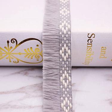 Imagem de 1 jardas/lote borla de renda fita borlas de algodão aparando franjas borla renda para costurar roupas de cama cortinas acessórios diy decoração, cinza