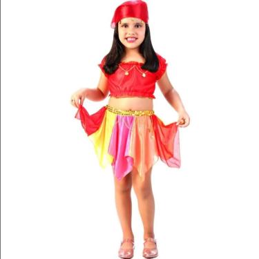 Imagem de Fantasia Cigana Top e Saia Infantil com Bandana - Carnaval
 M