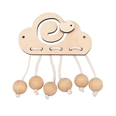 Imagem de Almencla Placa Sensorial de Madeira de Desenvolvimento de Habilidades Motoras Aprendizagem de cabeças Auxiliares de Ensino Placas, Miçangas