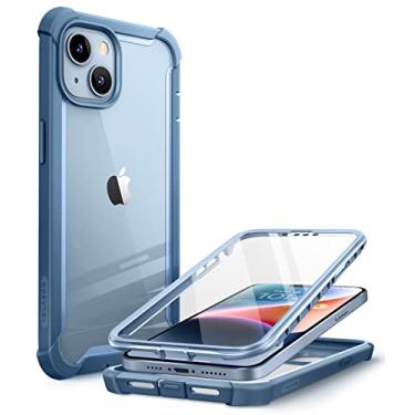 Imagem de i-Blason Capa Ares Series projetada para iPhone 14 6,1 pol (2022)/capa para iPhone 13 6,1 pol (2021), capa protetora transparente resistente de camada dupla com protetor de tela integrado (Azul)