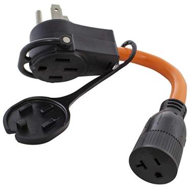 Imagem de AC WORKS Adaptador de plugue Piggy-Back 50-Amp RV/Range/Generator 14-50 (para uso doméstico 15/20-Amp)
