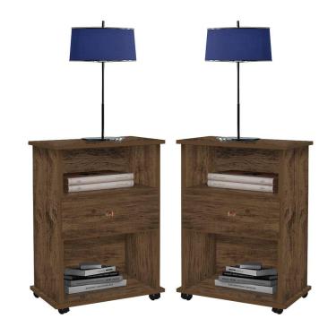 Imagem de Conjunto 2 Mesa de Cabeceira  Quarto Otto 1 Gaveta