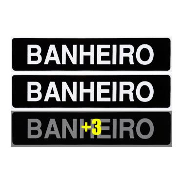 Imagem de Combo 6 Placas De Sinalização Banheiro 30x7 Acesso - A-410 F9e