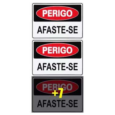 Imagem de Combo 10 Placas De Sinalização Perigo Afaste-se 30x20 Acesso - S-218/1 F9e