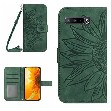 Imagem de capa de proteção contra queda de celular Para ASUS ROG Telefone 3 ZS661ks Skin Feel Sun Flor Flip Leather Phone Case com cordão