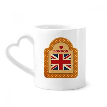 Imagem de Point UK London Stamp Union Jack Caneca café cerâmica copo de coração de vidro