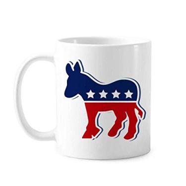 Imagem de Caneca de festa democrática com emblema de burro americana cerâmica xícara de café e porcelana