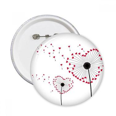 Imagem de Broche redondo de dente-de-leão com flores de amor, 5 peças