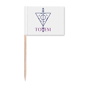 Imagem de Marcador de palito de dente circular de totem triangular com ponta de flecha para decoração de festa