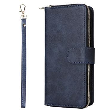 Imagem de Carteira Estojo De Couro Para Samsung Galaxy A12 A13 A22 A23 A32 A33 A51 A52 A53 A71 A72 A73 S22 Ultra S21 Plus S20 FE, Azul, Para Galaxy A32 5G