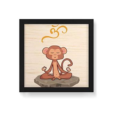 Imagem de Arte Maníacos Quadro Decorativo em Madeira Meditacaco - 30x30cm (Moldura caixa em laca preta)