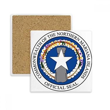 Imagem de Porta-copos com emblema nacional das Ilhas Marianas do Norte com pedra de isolamento