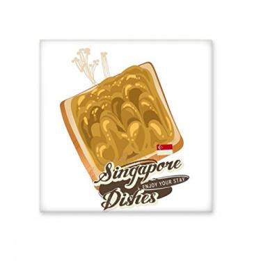 Imagem de Pedra adorna de tijolo vitrificado tradicional de Singapura Kaya Toast