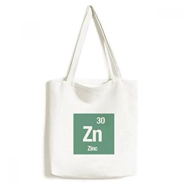 Imagem de Zn Bolsa de lona com elemento químico de zinco, bolsa de compras casual
