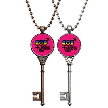 Imagem de OFFbb-USA Colar Marriage is About Love Not Gender Chaveiro Pingente Joias Decoração de Casal