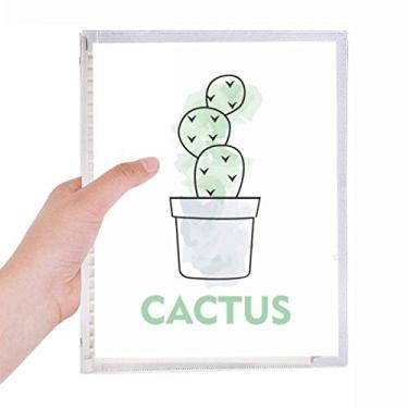 Imagem de Caderno de plantas para suculentas de cacto em vaso para aquarela com folhas soltas e diário recarregável