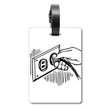 Imagem de Plugue de soquete padrão diagrama de circuito, mala, etiqueta de bagagem, etiqueta para pendurar