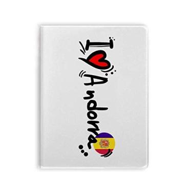 Imagem de Caderno de ilustração de coração I Love Andorra Bandeira de Palavra Love Goma Diário Capa macia Diário