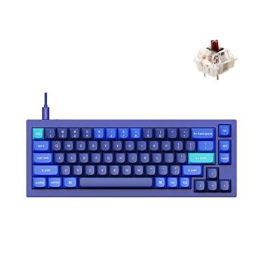 Imagem de Keychron Q2 Teclado mecânico personalizado com fio, macro programável QMK/VIA, alumínio completo, interruptor Gateron G Pro marrom, 65% de layout duplo compatível com Mac e Windows - azul