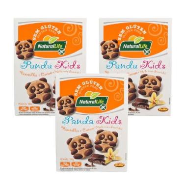 Imagem de KIT 3 Unidades Biscoito Panda Kids sabor Baunilha e Cacau Sem Glúten Sem Lactose 100g - Natural Life