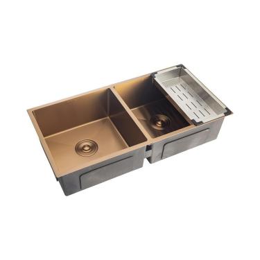 Imagem de Cuba Dupla Para Cozinha Gourmet Inox Tukano Pingoo.casa - Dourado Rose