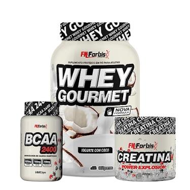 Imagem de Kit Whey Protein Gourmet Pote + Creatina 300g + BCAA 100 cáps - FN Forbis Nutrition (Iogurte de Coco)
