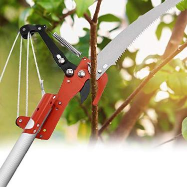 Imagem de Podador extensível para poste de árvore, tesoura de poda de galhos altos 2 em 1, ferramentas de jardim (tesoura + serra, sem haste) aparador de árvores