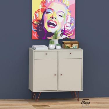 Imagem de Aparador 2 Portas 2 Gavetas Retrô Onix Olivar Off White